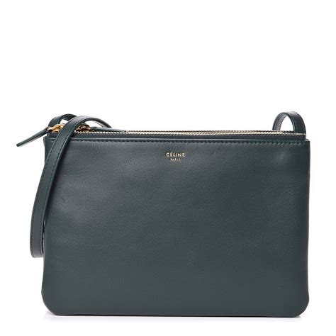 celine trio dark grey|CELINE Lambskin Small Trio Crossbody Bag Smoke.